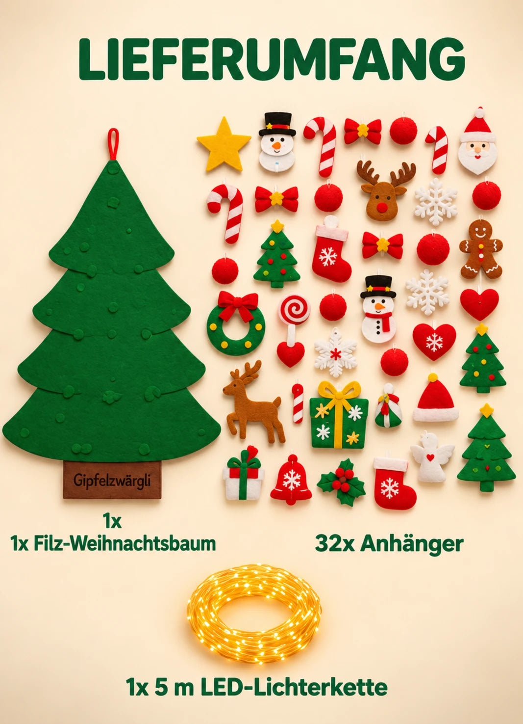 Zwärgli-Christbäumli aus Filz